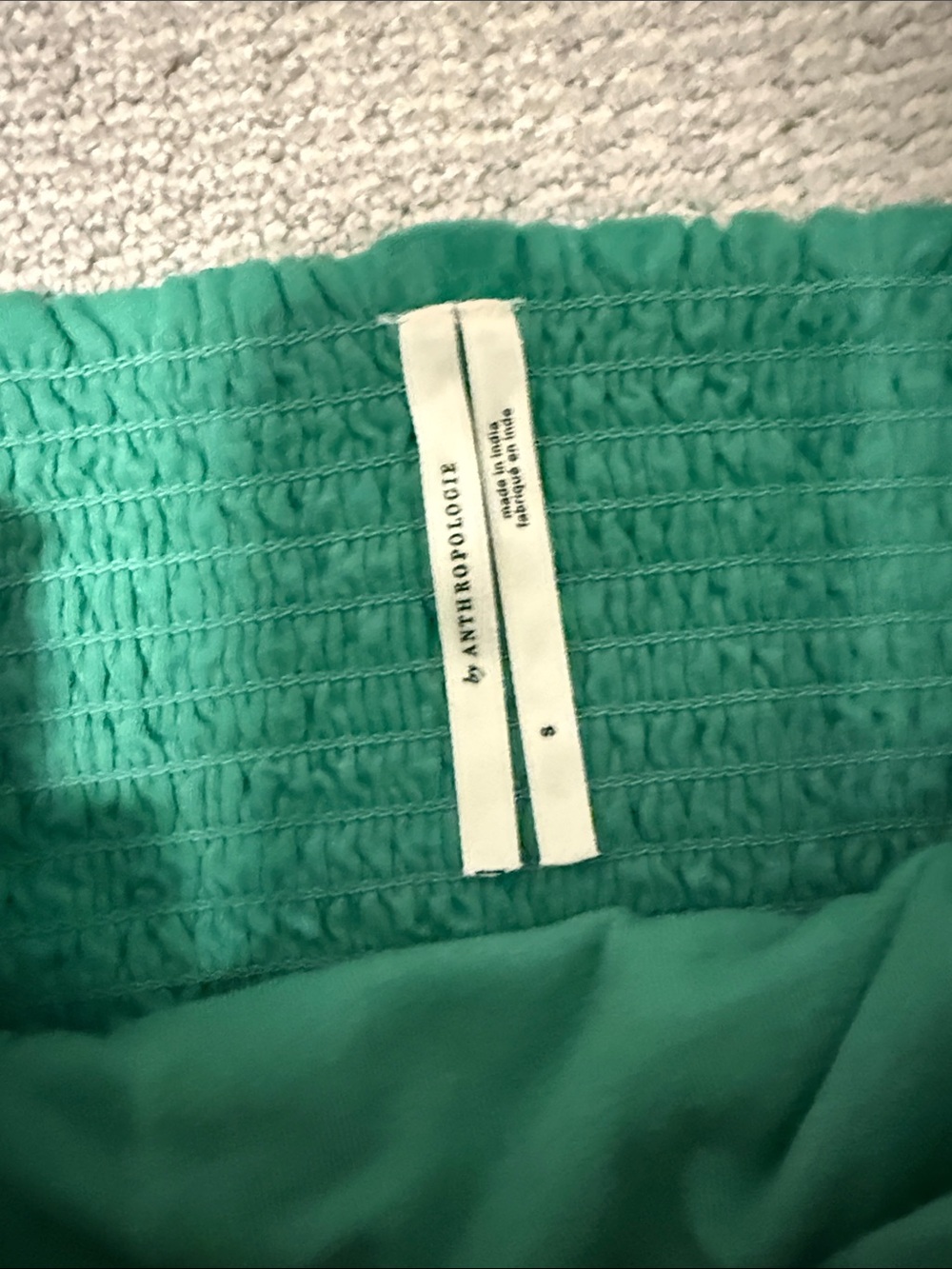 Anthropologie Emerald Green Ruffle Strapless Camisole - Picture 2 of 3